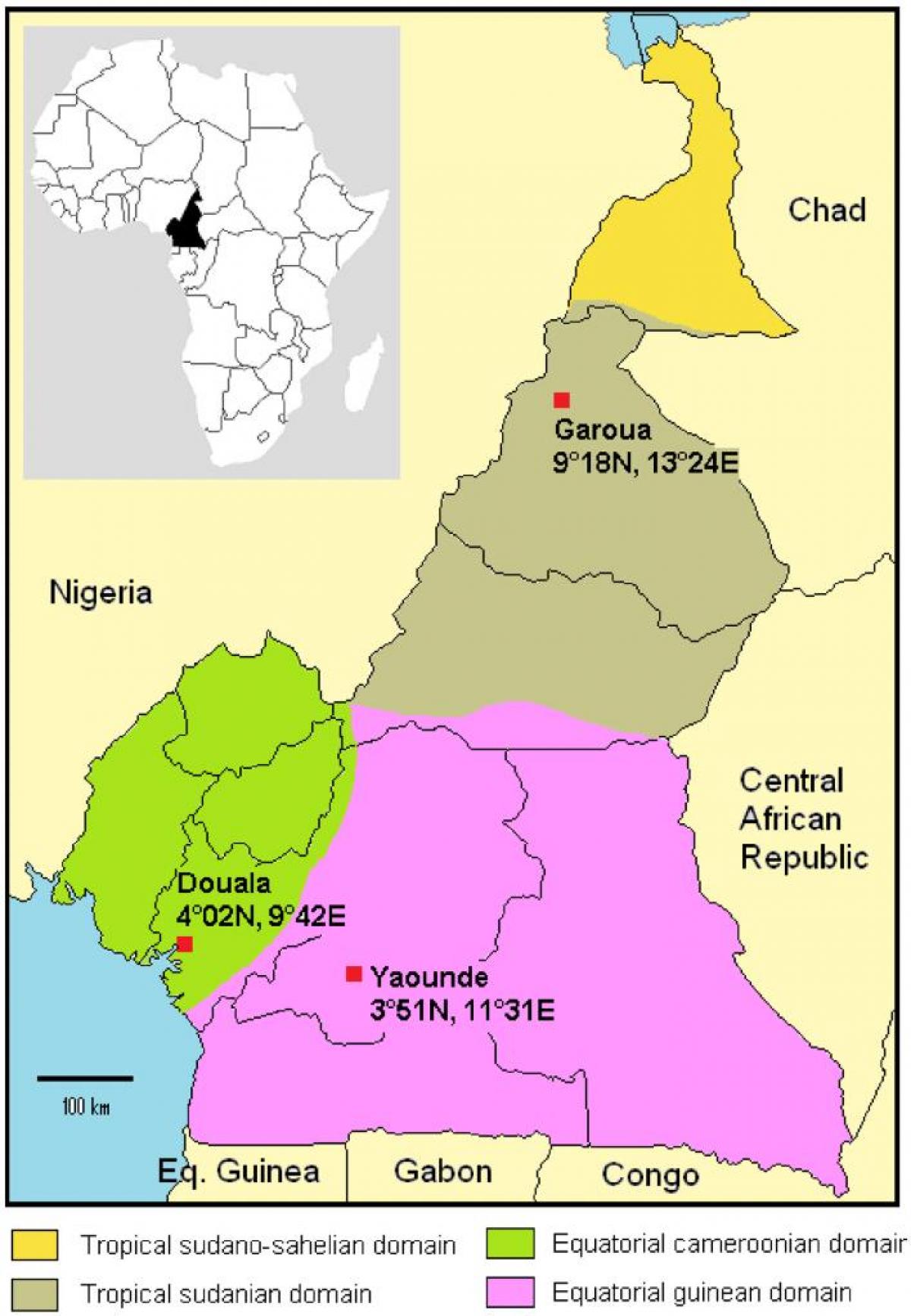 Kart over Kamerun klima