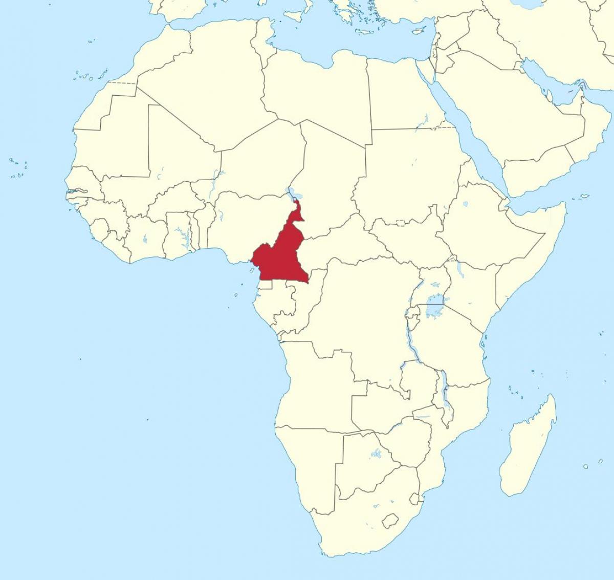 Kart over Kamerun vest-afrika