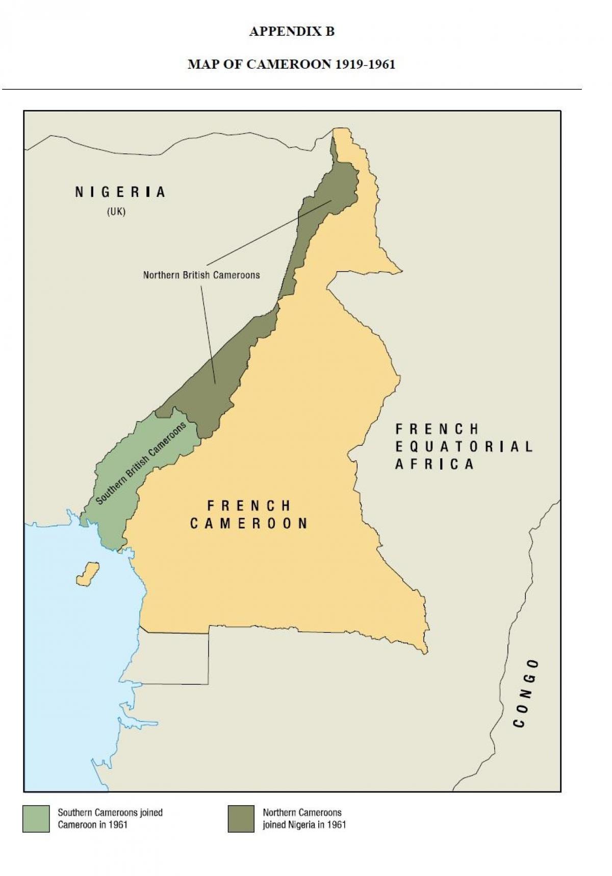 Kart over uno staten i Kamerun